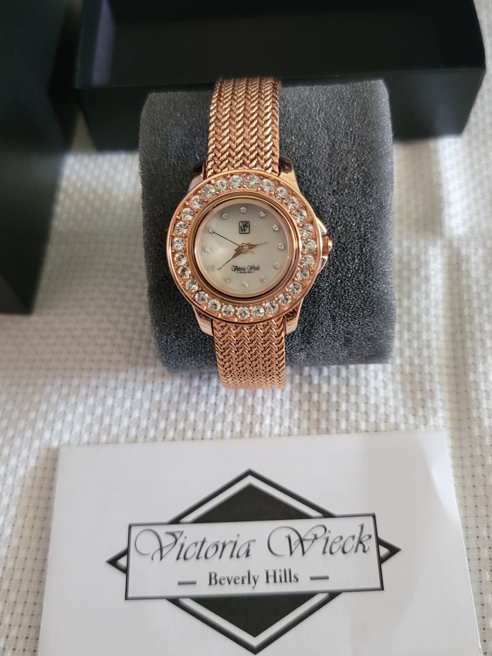 Victoria Wieck Rose Gold Crystal-Accent Women's Watch